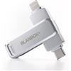 BLANBOK+ Chiavetta USB C certificata MFi da 256 GB per iPhone Photo Stick, chiavetta USB C ad alta velocità, archiviazione foto per iPhone/iPad/Android/PC