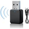 HENGBIRD Ricevitore Bluetooth 5.1 per auto con porta AUX da 3,5 mm, interfaccia USB, Plug & Play, microfono integrato, Plug and Play, doppia connessione, adatto per auto/PC/TV/altoparlanti cablati