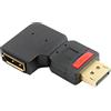 chenyang Adattatore CY DP DisplayPort maschio angolato a 90 gradi a femmina, supporto 4K 60 Hz, nero