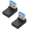 GELRHONR Adattatore USB A maschio a USB C femmina a 90 gradi, connettore USB3.0 a cavo di tipo C ad angolo discendente Supporto lati unidirezionali 5Gbps e trasferimento dati-2PCS (Down Angle)