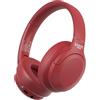 Vieta Pro - Cuffie Bluetooth senza fili Fascia con Dual Pairing. Suono stereo e 50 ore di riproduzione, modalità gaming con microfono integrato per PC/Telefono, USB Type-C e pieghevole Stream rosso