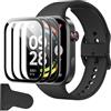 Fitudoos [3 pezzi Pellicola Protettiva Morbida compatibile con Xiaomi Redmi Watch 6/Watch 6 NFC, [antigraffio], [applicazione facile], [Durezza 9H] [Non vetro temperato] [Anti-Graffio].