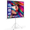 ESMART Economia EXS Schermo del treppiede 220 x 220 cm (123) | Formato 1:1 | Proiettore home cinema schermo di proiezione schermo treppiede LCD LED