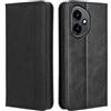 GOKEN Cover per honor 400 - Portafoglio in Pelle Sintetica con Calamita, Silicone Interno Antiurto, Custodia Libro Flip Magnetica con Slot per Carte e Stand -Nero