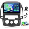 Hikity 4+64G Autoradio Android per Hyundai i30 2006-2011(Aria Condizionata Manuale) Wireless Carplay 9''Incell Schermo per Auto Android Auto WiFi Touchscreen Bluetooth5.0 GPS Retrocamera