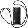 SAMCASE Cover con Cordino per Xiaomi Redmi Note 10S/Note 10 4G, Custodia a Tracolla Trasparente Morbido Silicone Necklace Regolabile Staccabile Shock Absorption Antiscivolo Protettiva, Nero
