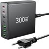 FINIBO Caricatore USB-C 300W Multiporta 7 Porti (4 USB-C, 3 USB-A) per MacBook Pro/Air, iPad Pro/Air, Samsung