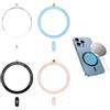Dewfigs ㅤ 4 Pezzi Anello Universale, Universale Ring in Metallo, Conversione per la Ricarica Wireless Magnetica di Metallo compatibile con iPhone 15/14/14 Plus/14 Pro/14 Pro Max serie 13/12, Galaxy S23