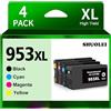SHUOLEI 953XL Cartucce d'inchiostro Compatibili con HP 953 953XL Multipack per für OfficeJet Pro 7720 7730 7740 8210 8218 8710 8715 8718 8720 8725 8728 8730 8740 (4 Pack, Nero Ciano Magenta Giallo)