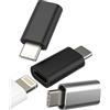 Kefiany Adattatore da Lightning a USB C maschio (set di 3) per iPhone 16 15 per connettore caricatore rapido presa Apple per IPad Pro, compatibile con Samsung S24 S23 cavo tipo C accessorio auto