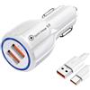 RR CUSTOMS BAD BOYS Caricabatterie Auto Rapido 2 USB, Compatibile con Smartphone e Tablet, Adattatore Accendisigari con Tecnologia di Ricarica Rapida QC3.0, Universale e Sicuro, cavo di carica. Caricatore Auto 2 USB.