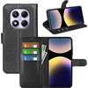 Fertuo Cover per Xiaomi Redmi Note 14 Pro 4G, Custodia Portafoglio Cover a Libro in Pelle Flip Case con Silicone Bumper, Fibbia Magnetica, Porta Carte, Kickstand, Nero