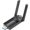 Aigital AX1800 WiFi 6 Chiavetta Wifi per PC Fisso, Adattatore Wifi USB Dual Band 5GHz/1201Mbps + 2.4GHz/574Mbps, Antenna Wi-Fi USB 3.0,WPA3, MU-MIMO, Compatibile con Windows 10/11