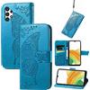 JIUNINE Custodia Protettiva per Samsung Galaxy A13 4G, Cover Libro PU Pelle Antiurto Portafoglio con Design Farfalle 3D, Slot per Carte, Supporto Stand Regolabile, Chiusura Magnetica, Blu