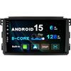 Generic SXAUTO [6GB+128GB] Android 14 IPS Autoradio Per Benz Smart fortwo 451 (2005-2010) - Senza fili CarPlay/Android Auto - LED Telecamera + MIC - DSP DAB Fast-boot Volante 360-Camera WiFi - 2 Din 9 Pollici