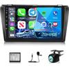 ETLFUCyber Autoradio per Mazda 3 2003-2009,[2G+64G] Android Autoradio 9 Touch Screen con Carplay e Android Senza Fili/Bluetooth/WiFi/Bluetooth/EQ/FM RDS Radio