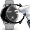 Acadeny Custodia con protezione dello schermo in vetro temperato compatibile per Garmin venu 2 plus, custodia protettiva a 360° di durezza 9H, custodia protettiva ultrasottile in PC per, Nero