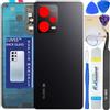 LUVSS Coperchio Copribatteria Scocca Vetro Posteriore Imposta per Xiaomi Redmi Note 12 PRO 5G (Nero)