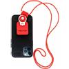N NEWTOP Cordino 2in1 Ring Stent Tracolla Stand Cinghia Laccetto Corda Appendere Anello Ruotabile Estate Mare Sport Fitness Inverno Universale Base Supporto Porta per Cellulare Smartphone (Rosso)
