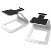 Kanto SE2W Elevated Desktop Speaker Stands for Small Speakers & Compact 2"-3" Studio Monitors | 3.8" Tall | Supports 3.2 kg | Silicone Padding | Pair | White