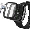 Acadeny 2 pezzi Custodia rigida compatibile con Amazfit GTS 2 Mini con pellicola protettiva, 9H Durezza Hart PC Case sottile in vetro temperato per Smart, nero