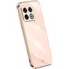 RankOne La Custodia del Telefono è Adatta per OnePlus 10 Pro (6.7 Inches), Case per Cellulare in Silicone con Telaio Galvanico - Rosa