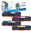 LOSMANN 203X Toner compatibile per HP 203X 203A CF540X CF541X CF542X CF543X per HP Color Laserjet Pro MFP M281fdw M281fdn M281cdw M280nw M254dw M254nw M254dn (Nero, Ciano, Giallo, Magenta, 4-Pack)