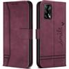 Bravoday Cover per Oppo A74 4G / F19 4G, Flip Custodia in Pelle PU con Slot per Schede, Portafoglio Custodia per Oppo A74 4G / F19 4G, Vino Rosso