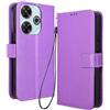RonRun RonRon Cover Xiaomi Poco M6 4G Libro, Flip Custodia Portafoglioin Pelle, Antiurto case per Xiaomi Poco M6 4G, viola