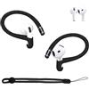 umvowuxa Ganci per orecchie in silicone, adatti per AirPods Pro 2, AirPods Pro, AirPods 3, AirPods Pro 3, accessori sportivi antiscivolo, comodi da indossare (nero)