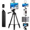MACTREM Treppiede per Smartphone, 170cm/67in Treppiedi Fotocamera Cavalletto Smartphone per iPhone/iPad/Tablet, con Supporto 2 in 1 e Telecomando Wireless, Ideale per Video/Streaming/Vlog/Autoscatti