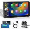 Hodozzy Autoradio 1 Din 7 Pollici Touchscreen con iOS CarPlay Android Auto, Hodozzy 1 Din con Schermo