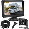 HUACANG - Telecamera di retromarcia per auto, 4 pin, 12 V-24 V, schermo TFT LCD HD a colori + 8 LED IR visione notturna impermeabile