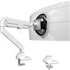 PUTORSEN Supporto per monitor piatto e curvo da 17 - 49 pollici, robusto supporto per monitor a molla a gas regolabile in altezza con inclinazioni, maggiore capacità di carico di 2 - 20 kg,VESA White