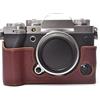 Rieibi Fuji XT5 - Mezza custodia in vera pelle di qualità per fotocamera digitale Fujifilm X-T5, corpo protettivo per Fuji XT5 X-T5, colore: caffè