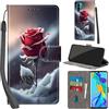 Haninsuze Cover per Huawei P30 Pro Custodia Cover Pelle Libro Portafoglio con Porta Carte Magnetica Protezione Antiurto Cuoio Flip Case Custodia Cover per Huawei P30 Pro, Rose