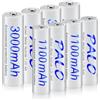 Mspalocell AA ricaricabile 3000mAh & Ni-MH AAA batteria ricaricabile 1100mAh 1.2V per solare, 8 pezzi con scatola di polvere, AA batterie ricaricabili Ricaricabile Alta capacità 1300+ cicli