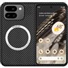 HARUINO Magnetica Custodia per Pixel 10 Pro Fold (2025) Cover Carbonio Texture Cellulare Protezione con Magnetico Metal Anello, Duro Sottile Bumper Protettiva Case, Nero