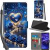 PHINIENLAND Cover per Huawei Mate 20 lite custodia portafoglio Cuore | 3 scomparti carte, 1 tasca banconote, Chiusura magnetica, Supporto, Pelle PU flip cover per Huawei Mate 20 lite