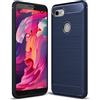 SCL Cover Google Pixel 3a Case, [Blu] Effetto Spazzolato in Fibra di Carbonio, Anti-Impronta, Resistente all'Usura e ai Graffi, Paraurti Anti-collisione