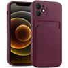 Verco Custodia Compatibile con iPhone 12 Mini Cover, Custodia Protettiva con slot per carte per iPhone 12 Mini Case Sottile in Silicone, Viola