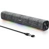 SOULION R100 Casse per Pc, Bluetooth e Altoparlanti PC, 10W, Alimentazione USB, luci colorate Soundbar con Pulsante Interruttore, Soundbar per desktop, laptop