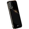 RankOne La Custodia del Telefono è Adatta per OPPO A74 (4G) (6.43 Inches), Case per Cellulare in Silicone con Telaio Galvanico - Nero