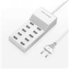 Xingdianfu Caricatore USB multiuso, 10 prese, USB, stazione di ricarica rapida, hub multiplo, multiuso, con porta USB, EB0436