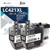 LCL LC421 LC421XL cartucce d'inchiostro Compatibile per Brother LC-421 XL LC-421XLVAL Multipack cartucce per DCP-J1050DW DCP-J1140DW MFC-J1010DW, 2BK