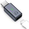Seminer Adattatore Audio da USB C a Lightning, USB C Maschio a Lightning, Convertitore per Cuffie e Auricolari Femmina per iPhone Serie 16/15, iPad e altro (Grigio)