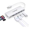 LENTION 6-in-1 Hub USB C a HDMI 4K@30Hz, 3 USB 3.0, Lettore di Schede SD/Micro SD, Adattatore per MacBook Pro/Air 2026-2016, Nuovo MacBook Neo, iPhone 17/16/15 Serie, Surface Pro (C34, Argento)