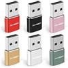 AIYEEN Adattatore aggiornato da USB C femmina a USB A maschio, convertitore da tipo C a USB A per iWatch 7, MacBook, iPhone 12 13 14 Pro Max, iPad Mini 6, Samsung Galaxy S20 S21 S22 (confezione da 6)