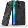 ESTH® Custodia per Xiaomi Redmi 13 (4G/5G)/Xiaomi Poco M6 4G con Supporto [Compatibile con Supporto Magnetico per Auto] Cover Paraurti PC + TPU, Nero