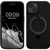 kalibri Custodia in Silicone Liquido Metallo Compatibile con Apple iPhone 15 Cover - con Anello Magnetico Compatibile con MagSafe - Nero